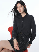 Women's Machine-Washable Wool Knit Cardigan
